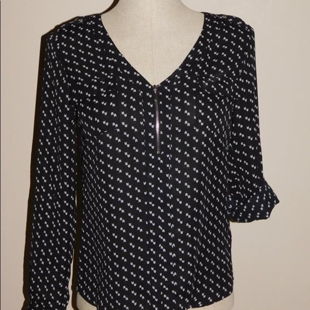 Candie’s Black & White Long Sleeve Blouse